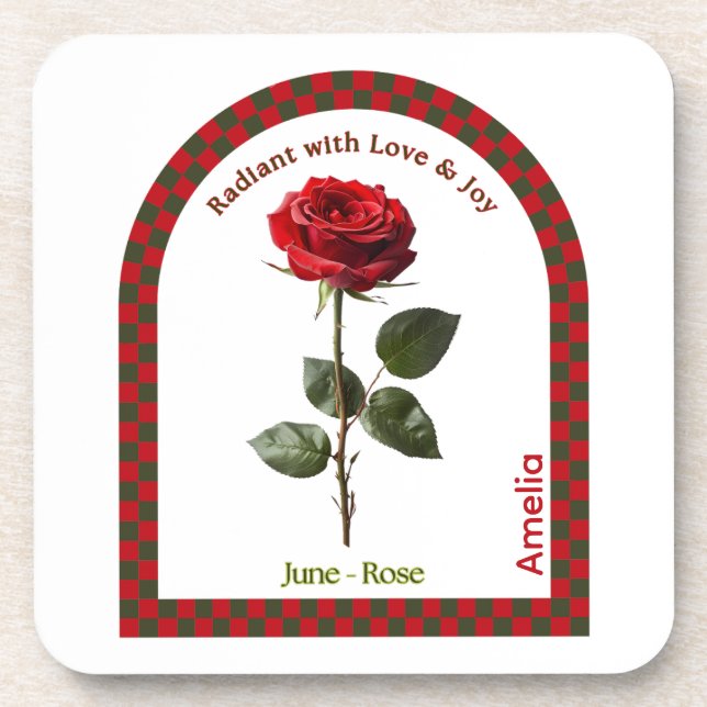 Dessous-de-verre Personalized June Birth Month Flower Coaster (Devant)
