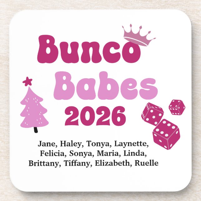 Dessous-de-verre Personalized Name Bunco Babes  (Devant)
