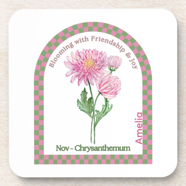 Dessous-de-verre Personalized November Birth Month Flower Coaster (Devant)