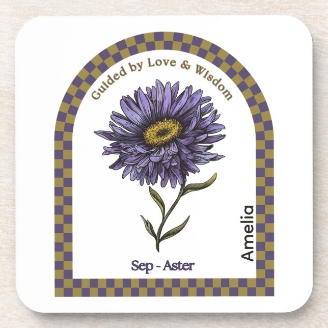 Dessous-de-verre Personalized September Birth Month Flower Coaster (Devant)