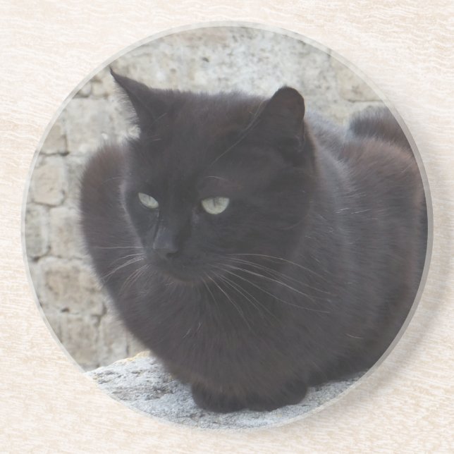 Dessous de verre personnalisé Black Cat (Devant)
