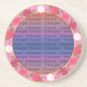 Dessous de verre personnalisé Fleurs roses