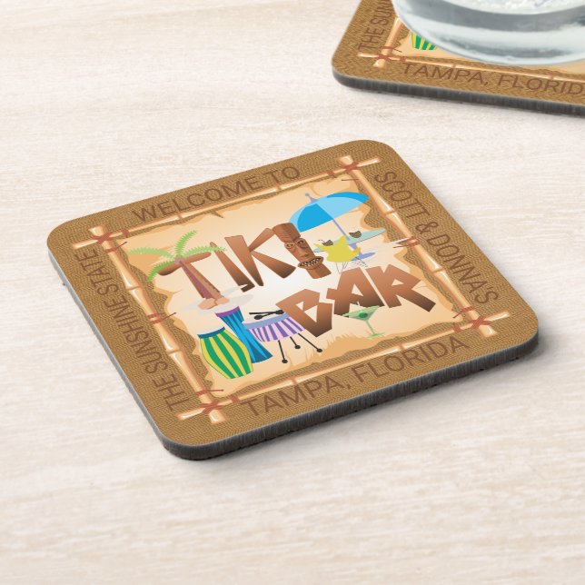 Dessous-de-verre Personnaliser - Design de barre Tiki (Côté gauche)