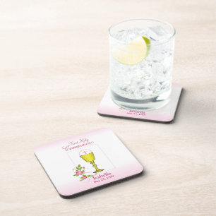 Dessous-de-verre Personnaliser le nom de fille rose Première commun
