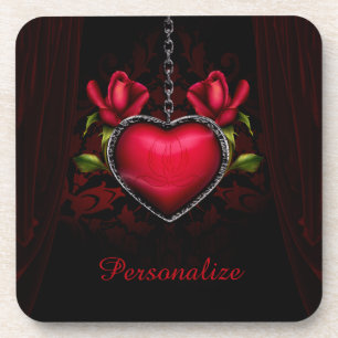 Dessous-de-verre Personnaliser les Roses romantiques gothiques du c