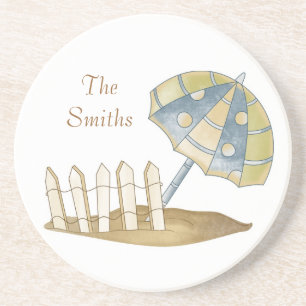 Dessous de verre personnalisés de grès de plage de