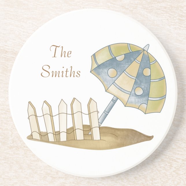 Dessous de verre personnalisés de grès de plage de (Devant)