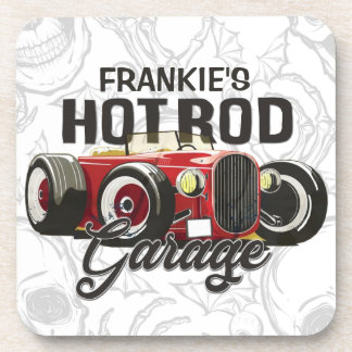 Dessous-de-verre Personnalisez votre nom Hot Rod Garage voiture per