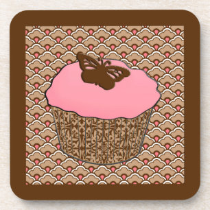Dessous-de-verre Petit gâteau givré par rose de fraise