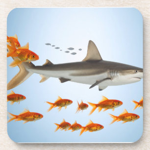 Dessous-de-verre « Petit poisson rouge, grosse énergie de requin »