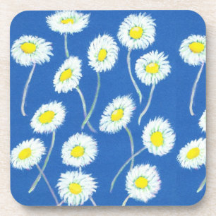 Dessous-de-verre Petites marguerites blanches Ensemble de nappes à 