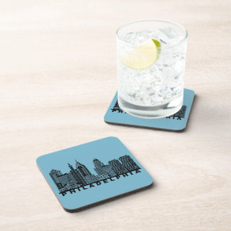 Dessous-de-verre Philadelphia Skyline Silhouette 