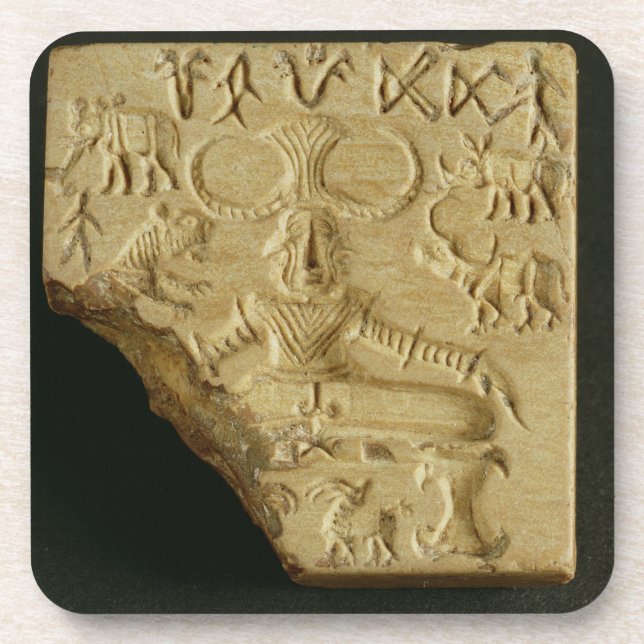 Dessous-de-verre Phoque de Pasupati de stéatite, Mohenjodaro, (Devant)