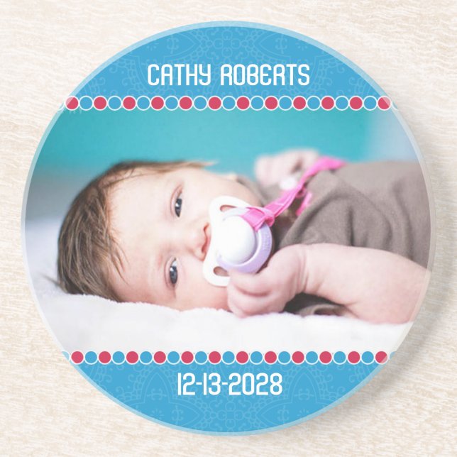 Dessous de verre photo pour bébé de vacances (Devant)