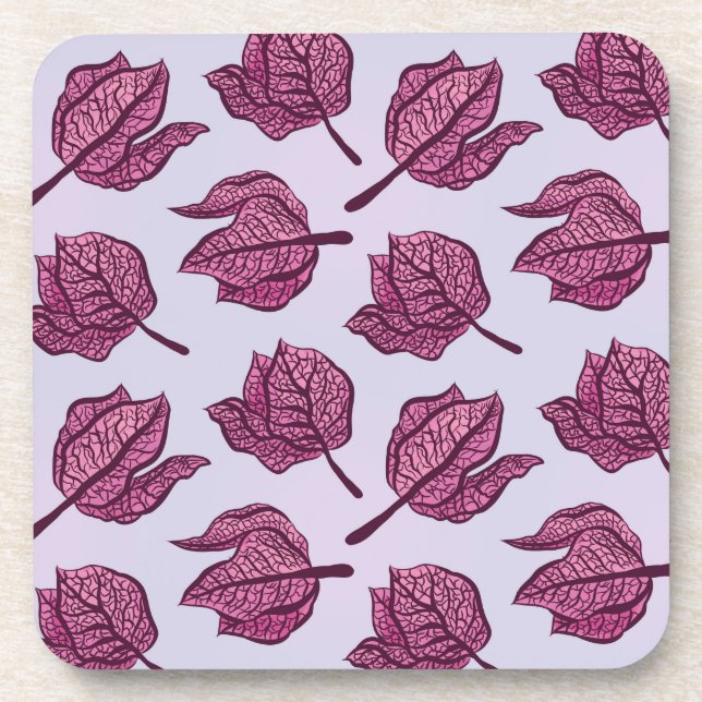 Dessous-de-verre Physalis rose Fleur Motif Pastel Botanique (Devant)