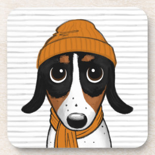 Dessous-de-verre Piebald Dachshund Chien Hipster