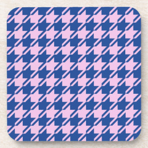 Dessous-de-verre Pied de fond rose+Motif bleu