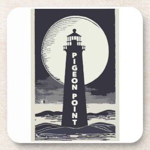 Dessous-de-verre Pigeon Point Lighthouse California Moon