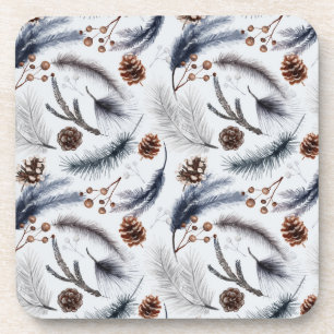 Dessous-de-verre Pine Cones & Pine Needles Aquarelles Motif