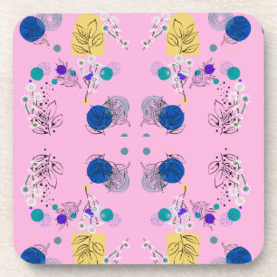 Dessous-de-verre Pink Chic Abstrait motif floral