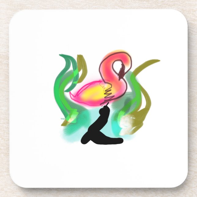 Dessous-de-verre pink flamingo summer flame  (Devant)
