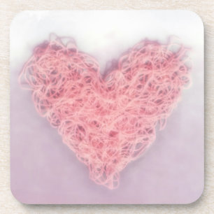 Dessous-de-verre Pink Valentine’s Day Woolen Yarn Tricot Heart