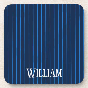 Dessous-de-verre Pinstripes bleu marine personnalisées
