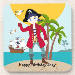 Dessous-de-verre Pirate kid birthday