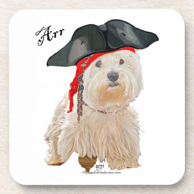 Dessous-de-verre Pirate Westie (Devant)