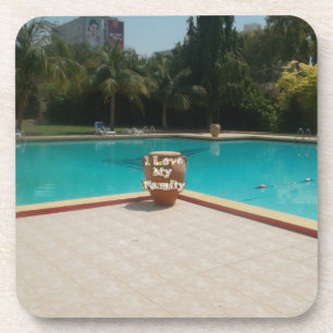 Dessous-de-verre Piscine d'été cool Côté J'aime ma famille