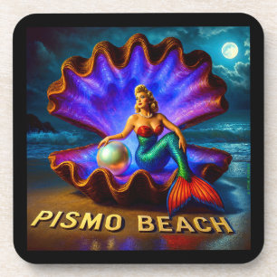 DESSOUS-DE-VERRE PISMO BEACH MERMAID. SÉRIE 1 NUMÉRO 5.