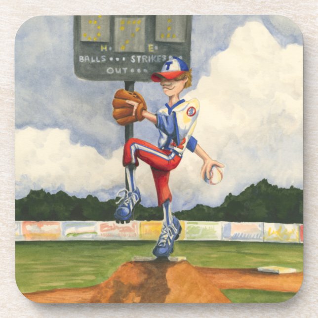 Dessous-de-verre Pitcher de baseball sur Mound par Jay Throckmorton (Devant)