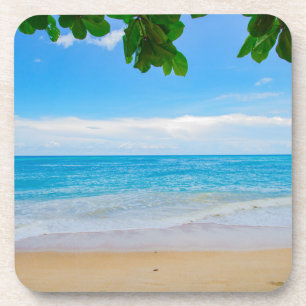 Dessous-de-verre Pittoresque Tropical Beach Sable de soleil et Surf