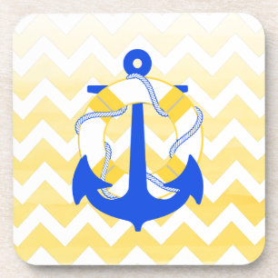 Dessous-de-verre PixDezines chevron/nautique/aquarelle
