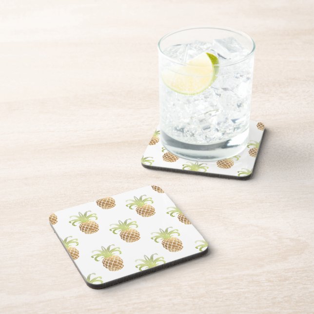 Dessous-de-verre PixDezines Faux Ananas Or/arrière - plan DO-IT-YOU (Côté Droit)