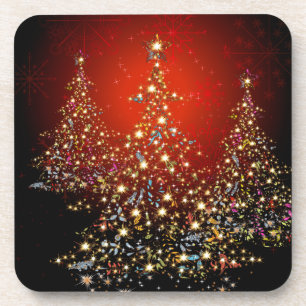 Dessous-de-verre PixDezines Whimpsy Christmas Tree+snowflakes
