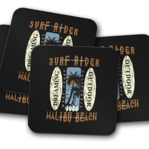 Dessous-de-verre Plage de Surfrider Malibu Ensemble de Dessous de