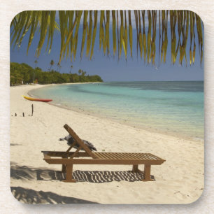 Dessous-de-verre Plage, palmiers et transat