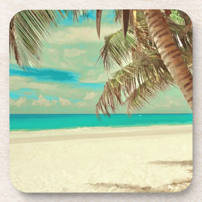 Dessous-de-verre Plage vintage de PixDezines (Devant)