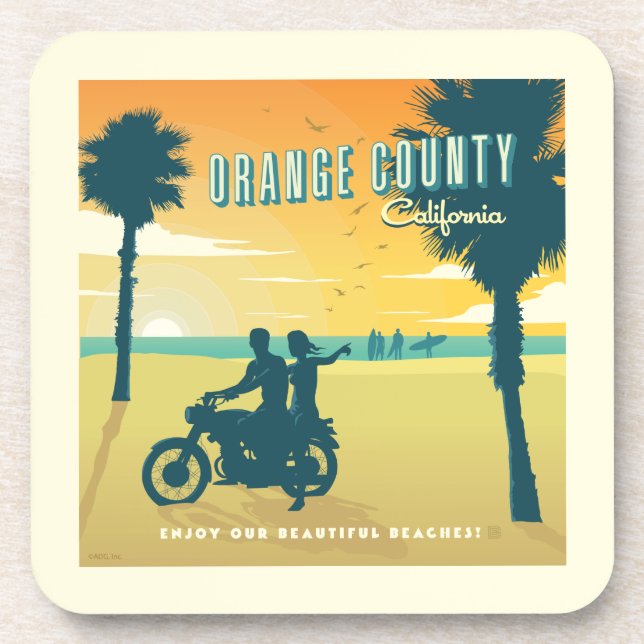 Dessous-de-verre Plages du comté d'Orange, Californie (Devant)