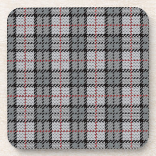 Dessous-de-verre Plaid de pixel dans le gris avec la rayure rouge