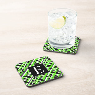 Dessous-de-verre Plaid en Monogramme vert, noir et gris