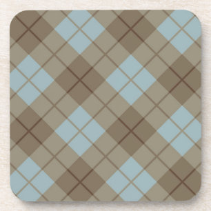 Dessous-de-verre Plaid polarisé dans le bleu et le brun