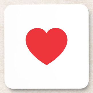 Dessous-de-verre Plain Modern White Red Love Heart Graphic