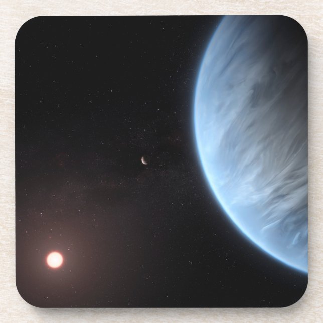 Dessous-de-verre Planète K2-18b, Étoile Hôte Et Planète Accompagnan (Devant)