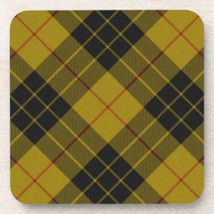 Dessous-de-verre Plaque noire jaune tartan MacLeod