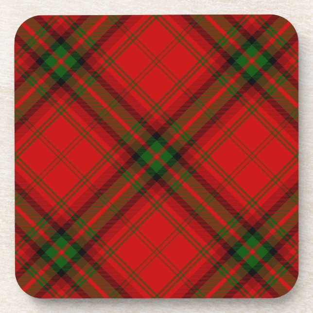 Dessous-de-verre Plaque rouge vert tartan MacDougall (Devant)