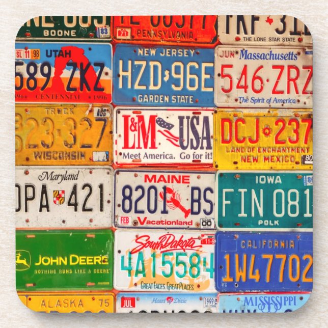 Dessous-de-verre Plaques de licence américaines Art America (Devant)