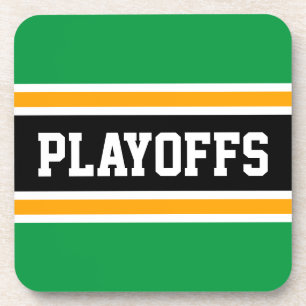 Dessous-de-verre PLAYOFFS Amusants Kelly Vert Jaune Bandes Noires