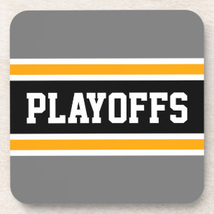 Dessous-de-verre PLAYOFFS Gras Gris Jaune Noir Gris Gratuit Gratuit